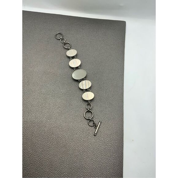 Amazonite Block and Toggle Clasp Bracelet in Stainless Steel - Picture 8 of 9